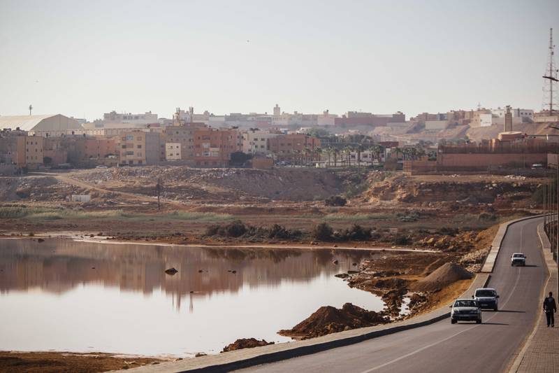 A bridge over the seasonal Saguia el Hamra river that bridges Laayoune from the Sahara Desert.