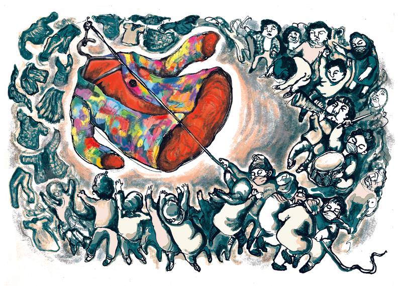 Golrokh Nafisi, An Equivalence of Our Distance, 2021, mixed media