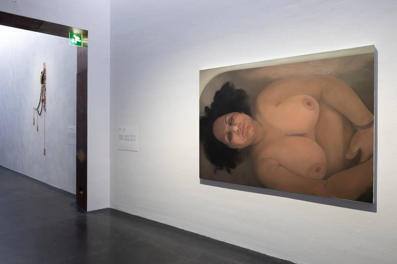 Sepideh Rahaa, *Self portrait II*, 2014, Collection Exhibition of Finnish National Gallery Feels Like Home, Kiasma Museum of Contemporary Art, Photo: Pirje Mykkänen.