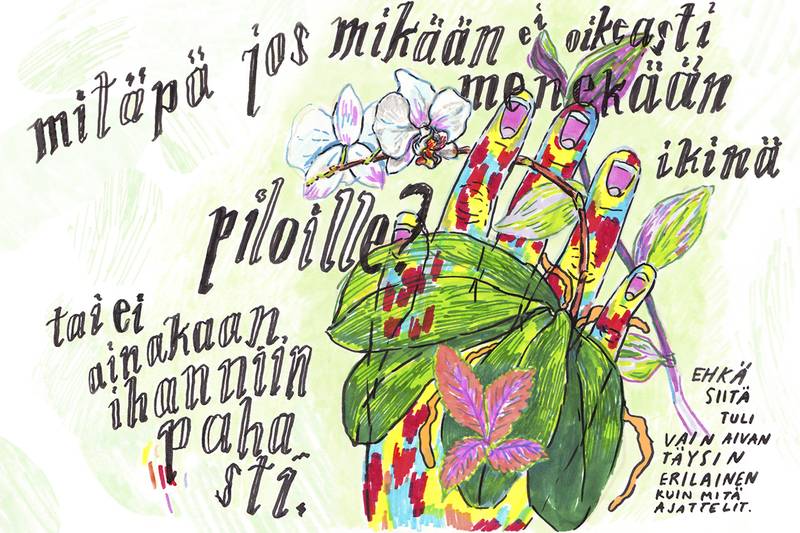 Minkki Nurmi, Mitäpä jos (What if), mixed media, 2021